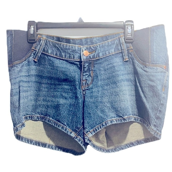 Under Belly Maternity Jean Shorts - Isabel Maternity by Ingrid & Isabel Dark M - Picture 4 of 12